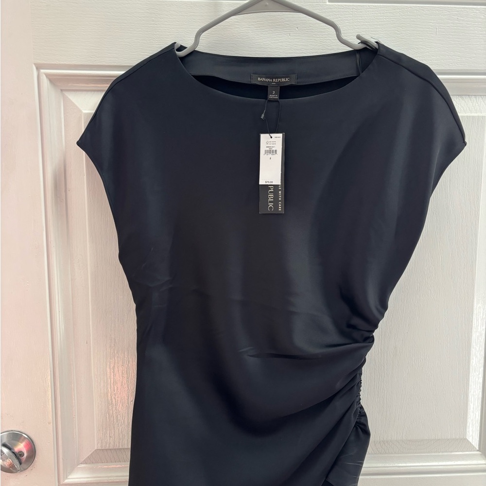 Banana Republic Black capped Sleeve Blouse
